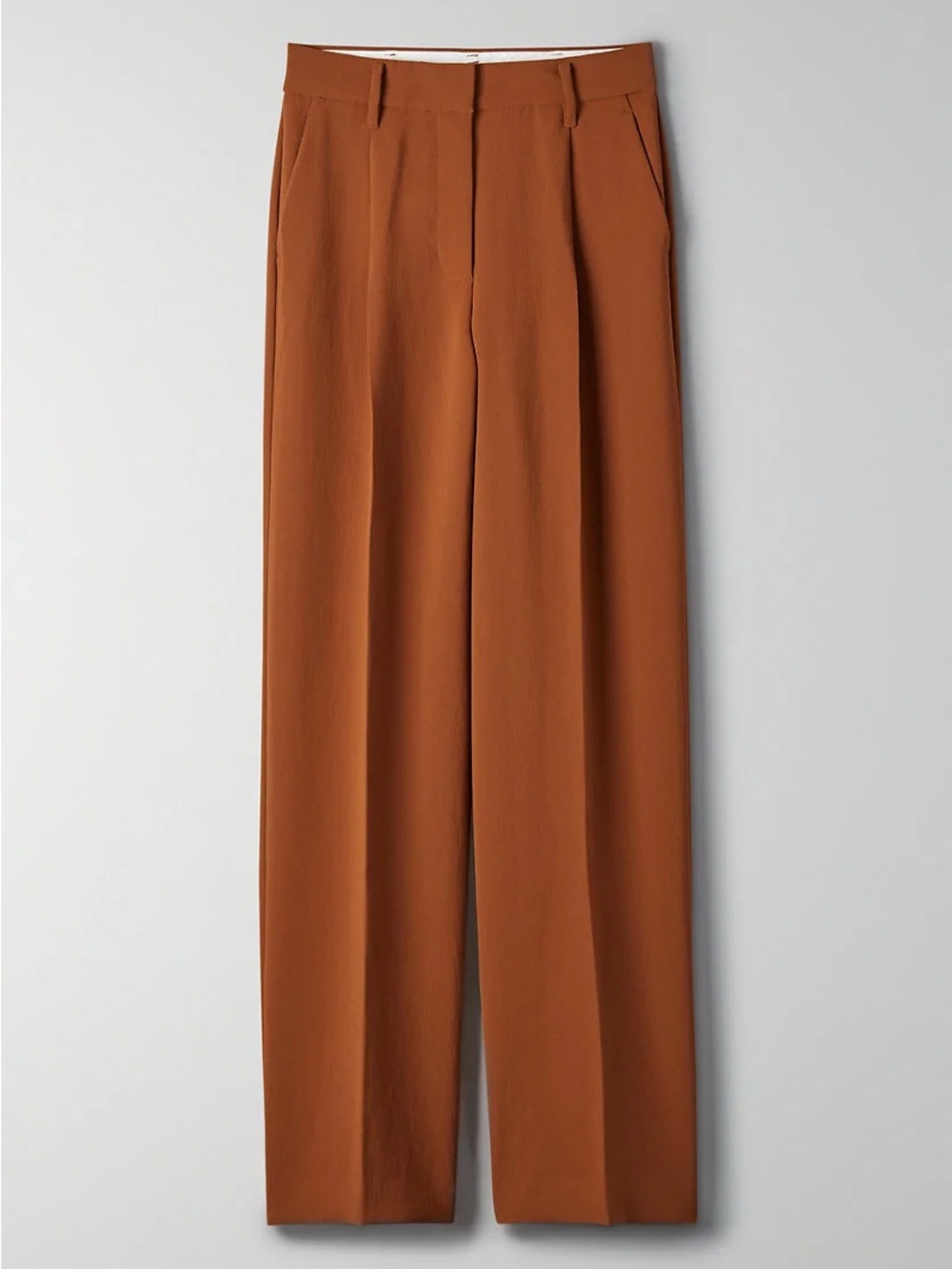 Wilfred Aritzia Rust Wide Leg Pleated Pants Size 4 Chic Tailored Fit High Waist!